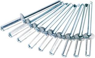 rt sense 3.2mm X 20mm Steel Aluminium (1/8" X 3/4" inch) Blind(POP) Rivets (50 Pcs) Rivet
