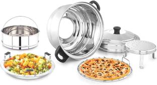 Rajshree Kitchenware Mart Stainless Steel Gas Tandoor Oven with Multipurpose Bati Maker Pizza Maker 2 ...