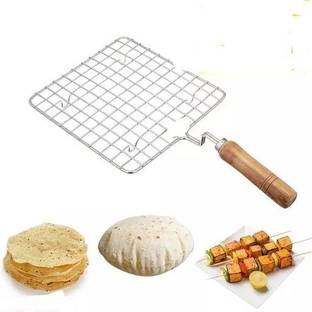 AFFODYL Stainless Steel Wire Square Roaster Wooden Handle 1 kg Roaster