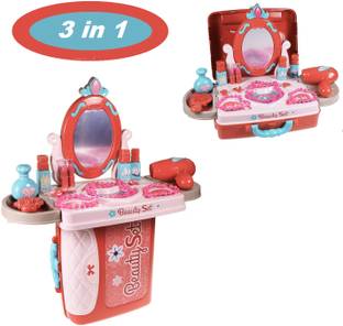CountryLink 3in1 Beauty Play Set Briefcase Role Play Toys with Make Up Kit Accessories(1Set)