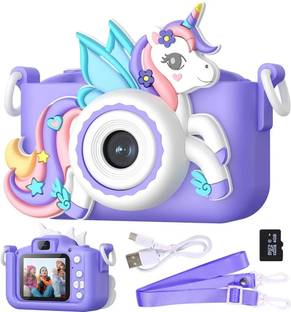 Wembley Unicorn Kids Digital Camera Mini Compact for Girls Boys 4 5 6 7 8 Selfie Camera