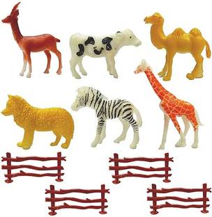 Braintastic 6Pcs Small Size Jungle Wild Animal World Multicolor Forest Animal Set