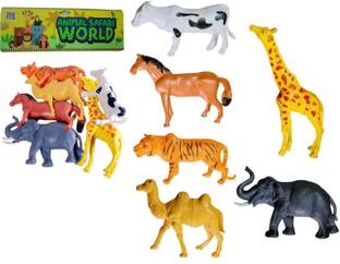 giftsrus Set of 6 Big Size Toy Figure Wild and Jungle Cartoon Animal Toys