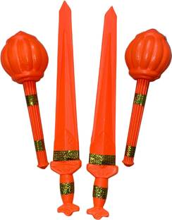 Prapti Mart Plastic Hanuman Gada & Sword Toys for Kids/Hand Weapon Role & Action Figure Toy