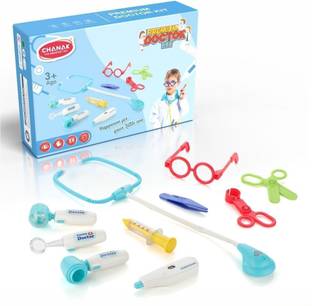 Aditi Toys Premium Doctor Set For Kids, 10 Piece Doctor Kit With Led Light Instruments