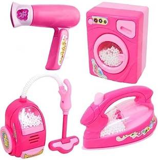 Pepstter Toys for Kids Piece Battery Operated Household Set-Iron Box Washing Machine