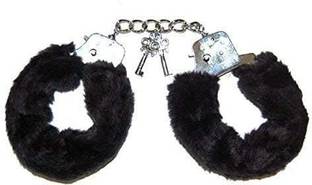 PROKART Premium Handcuffs for Police Role Play Costume Accessories Fur Hathkadi (Black)