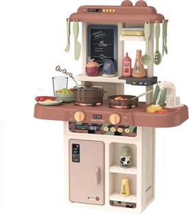 HIM TAX 36 Pcs Toy Kitchen Sets, Simulated Spray Kitchen Toys, Kids Kitchen Pretend Play Set,Play Cooking Set, Cookware Pots and Pans Play set