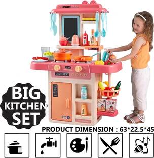 HIM TAX Kitchen Set for Kids Cooking play set Toy with Water Tap Light and Sound Toy