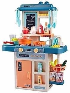 himanshu tex 42 Pcs Toy Kitchen Sets, Simulated Spray Kitchen Toys, Kids Kitchen Pretend Play Set,Play Cooking Set, Cookware Pots and Pans Play set