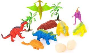 Space Age PVC Realistic Dinosaur Toy Set 7 Pcs Animals Figures with Tree and Eggs for Kids
