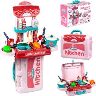 KAVANA Latest Pretend Play Carry Along Kitchen Food Play Set for Girls