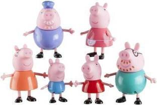 Tenmar Pig Playground with Pig Family Figurines,Slide,Swing Set Pieces for Kids