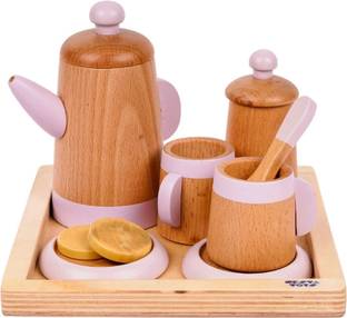 NESTA TOYS Wooden Tea Set | Kitchen Toys | Pretend Play Food Sets for Kids