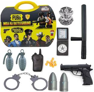 Pepstter PUBG Play Toy Set for Boys Handcuff, Mini Bullet Gun Toy Role Play Weapon Set