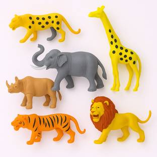 SE Mini Jungle Safari Realistic Wild Animal Toy Figure Playing Set of 6
