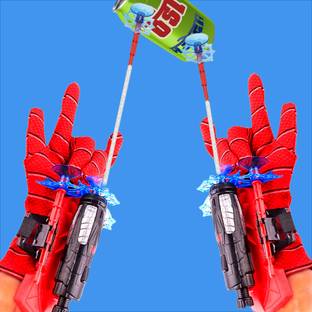 Uneeke Shape Pack of 2 spiderman real web shooter gadget toy weapon with hand gloves & rope