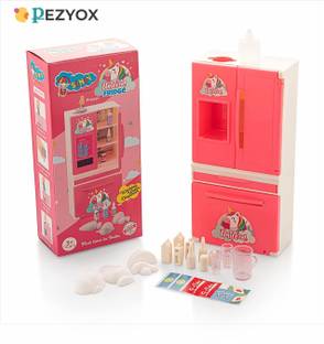 PEZYOX Plastic Toy Fridge with Working Water Toy for Kids