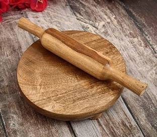 OGGN Mango Wood Chakla Belan Roti Maker Chapati Maker Kitchen Uses Rolling Board 9 " Rolling Pin & Board
