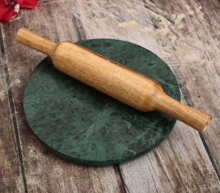 OGGN Granite Chakla Wooden Belan for Roti Maker Chapati Maker Rolling Board 9" Rolling Pin & Board