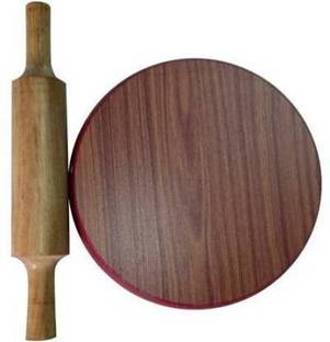 Fuchan Chakla Belan Roti Maker (9 Inch) Wooden Pure Chakla Belan Combo for Kitchen. Rolling Pin & Board