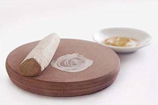 KC PRODUCTS Chandan rubbing Stone chakla Pata with Chandan Stick -4inch for Pooja patha [Chandan with -1 Stick ] Board