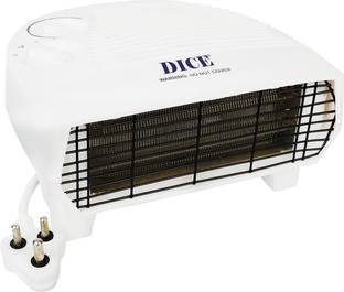 Dice Premium 2000/1000 Watts with Adjustable Thermostat (White) Overheat Protection,Auto cut off,2 Heat Setting Fan Room Heater