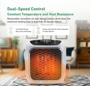 GKNEX Handy Heater Turbo 800 Wall Outlet Small Space Heater Fan Room Heater