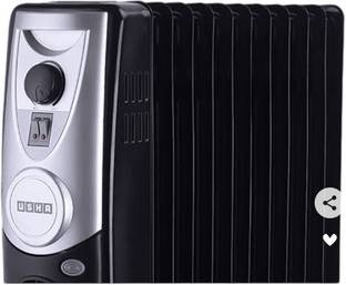 USHA 2400w 4209 F PTC OFR BLACK 9 FINS OLI HEATER Oil Filled Room Heater