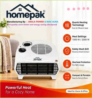 HOMEPAK Low Energy Use Room Heater 1000w/2000w Fan Room Heater
