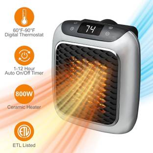 REGENTECOM Turbo 800 Convenient Wall Outlet Heater with Adjustable Thermostat Programmable Fan Room He...