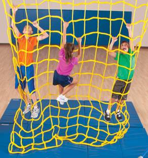 ROYALNETCENTER Climbing Cargo Net for Kids| 10.mm Rope Thickness Rope (1 Mtr X 3 Mtr) Yellow