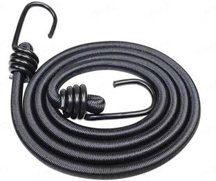 Quick Click Goods 10 Feet Clothes Drying Rope with Hooks | Matt black Stretchable Rope Black