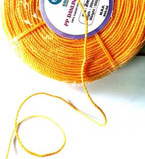 CORAL SHAKUNTALA ENTERPRISES 2 mm 300meter PP Nylon Rope Weight 500gm Yellow