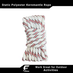 Fit Fusion Static Kernmantle Polyester Rope For Outdoor Activities White, Red