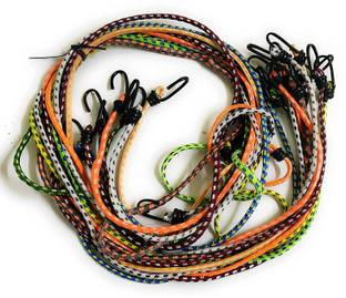 MASKET 4 pcs High Stretchable Elastic Rope with Hook for Cloth Hanging Luggage 5 Feet Multicolor