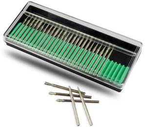 AS TOOL CENTER 30pcs 2.35mm Nail Drills Shank Diamond Grinding Burr Needle for electric grinder tool accessories Rotary Bit Set