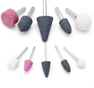 Inditrust Head Rotary Tool (1/4 inch & 1/8 inch) new 10 Pcs Shank Abrasive Mounted Stone Grinding Wheel Rotary Bit Set