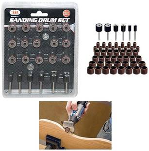 PKT 51Pcs/ Set Sanding Drum Rotary Tool Rubber Mandrel Bands Sleeves Kit Durable for All Types of Surface Preparation and Finishing Work. Rotary Bit Set