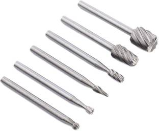 uptodatetools 6pcs/set Cutting Tool High Speed Steel Burr Rotary File Set Wood Carving Rasps For Dremel Shank Burs Tools Rotary Burr Set Rotary Bit Set