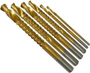 Inditrust Titanium Coated Hss Twist Drill Milling Bits 3-8Mm Serrated Grooving Cutting Carpenter Side Cutting Tap Spiral Saw Drill Bit Woodworking Metal Plastic Tool Rotary Bit Set