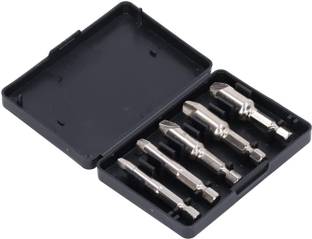 BANISTROKES Screws Remover Kit, Easy Operation 5Pcs High Speed Steel Screw Extractor Tool Easy Operation 5Pcs High Speed Steel Screw Extractor Tool for Removal Rotary Bit Set