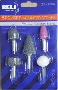 Inditrust Heavy duty new 5Pcs Shank Mounted Stone Grinding Wheel Head Rotary Tool (6 mm) Rotary Tool
