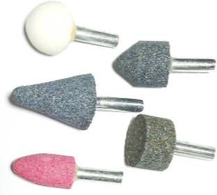 Inditrust new 5 Pcs 1/4" Shank Mounted Stones for Dremel and Other Rotary Bit Set Shank Rotary shank bit set Rotary Tool
