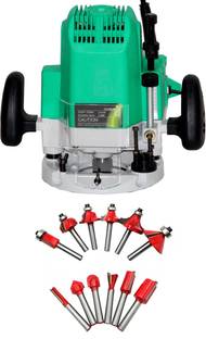 Digital Craft Electric Wood Router For Sale Wood Drilling Router Electric Hand Wood Working Tool Electric Router With 12pcs Shank Router Bit Set Trimming Straight Corner Beading Bits for Wood Milling Cutter Rotary Tool