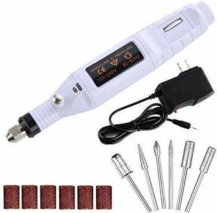 A&S TOOLSHOP 6 in 1 Professional Nail Kit Portable Manicure pedicure for Carving, Engraving, Routing, Grinding, Sharpening, Sanding Rotary Tool