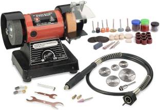 Digital Craft HEAVY DUTY 3 in 1 Multi Purpose Handy Electric Bench Grinder & Flex Shaft Die Grinder. Stepless Powerful 10000 rpm variable speed motor with 3" wheel diameter for Polishing,Buffing,Finishing,Etc Rotary Tool