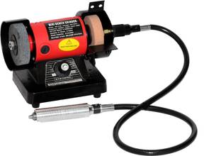 Digital Craft HEAVY DUTY 3 in 1 Multi Purpose Handy Electric Bench Grinder & Flex Shaft Die Grinder. Stepless Powerful 10000 rpm variable speed motor with 3" wheel diameter for Polishing,Buffing,Finishing,Etc Rotary Tool