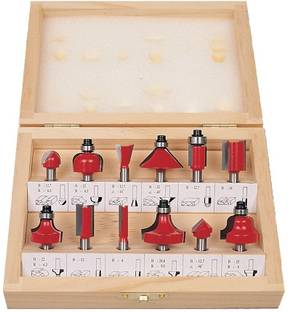 RanPra 6.35 mm router bits 12 pcs pack with wooden box Rotary Tool