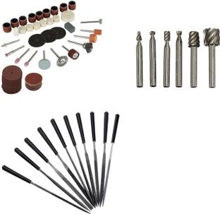 Digital Craft 105Pc Rotary Tools Set,10Pc 4x160 Needle File Set,6Pc HSS Rotary Burs Set, Rotary Tool